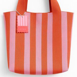 Stripe Woven Tote Bag
